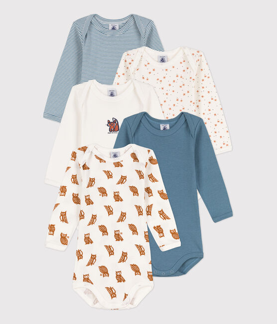 Babies' Owl Patterned Long-Sleeved Cotton Bodysuits - 5-Pack variante 1