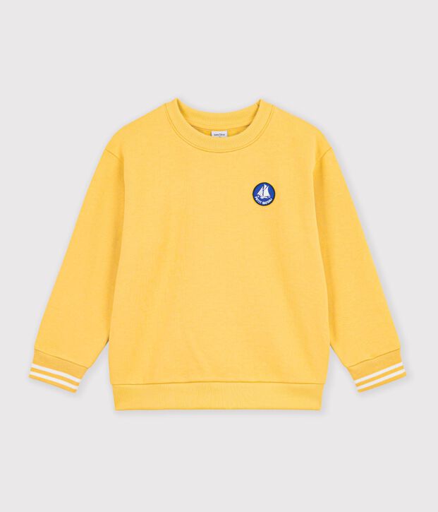 Children's plain cotton sweatshirt yellow