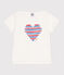 Children's short-sleeved heart pattern cotton T-shirt MARSHMALLOW white