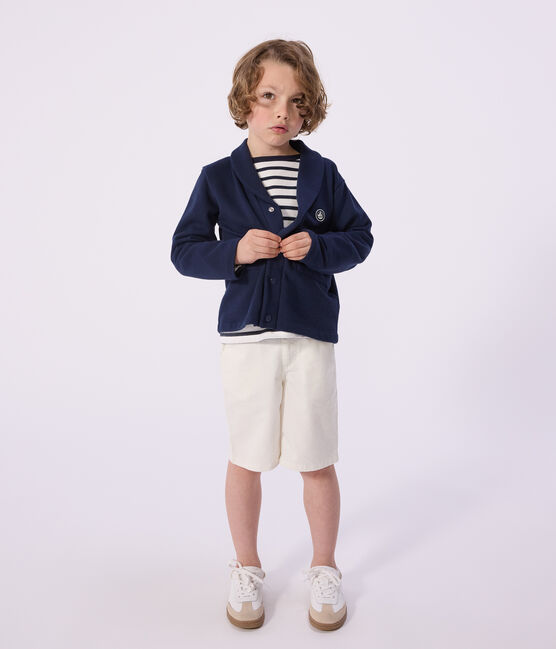 Children's plain cotton cardigan SMOKING blue