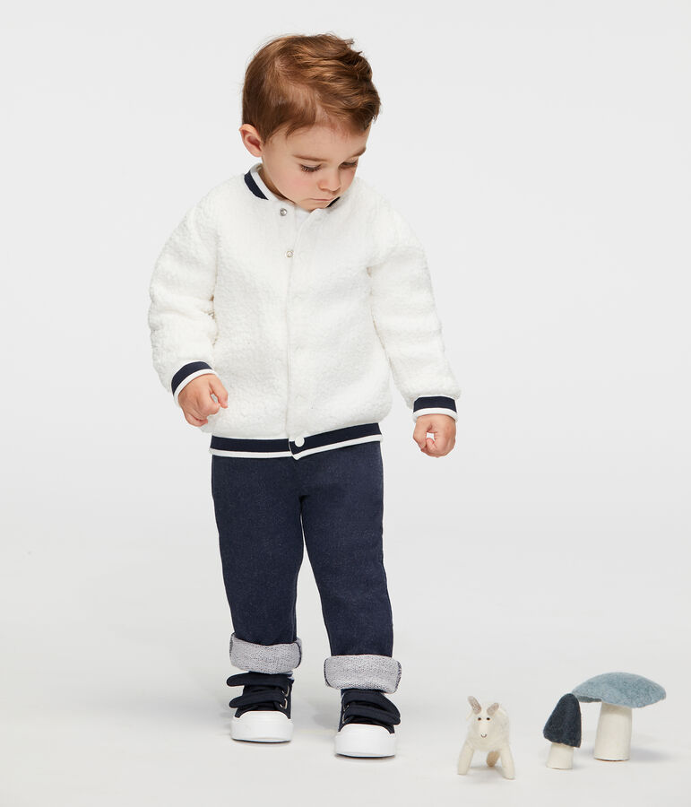 Unisex Babies' Cardigan in Sheepskin Sherpa white