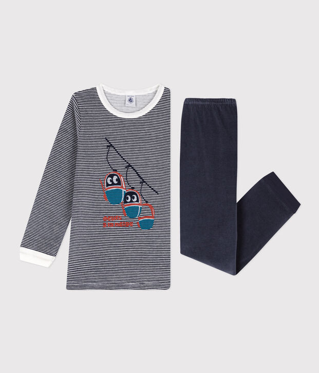 Children's Unisex Velour Pyjamas blue/white