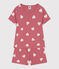 Children's short heart-pattern cotton pyjamas ROSEWOOD pink/MARSHMALLOW