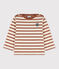 Babies' Thick Cotton Jersey Breton Top AVALANCHE white/CINA