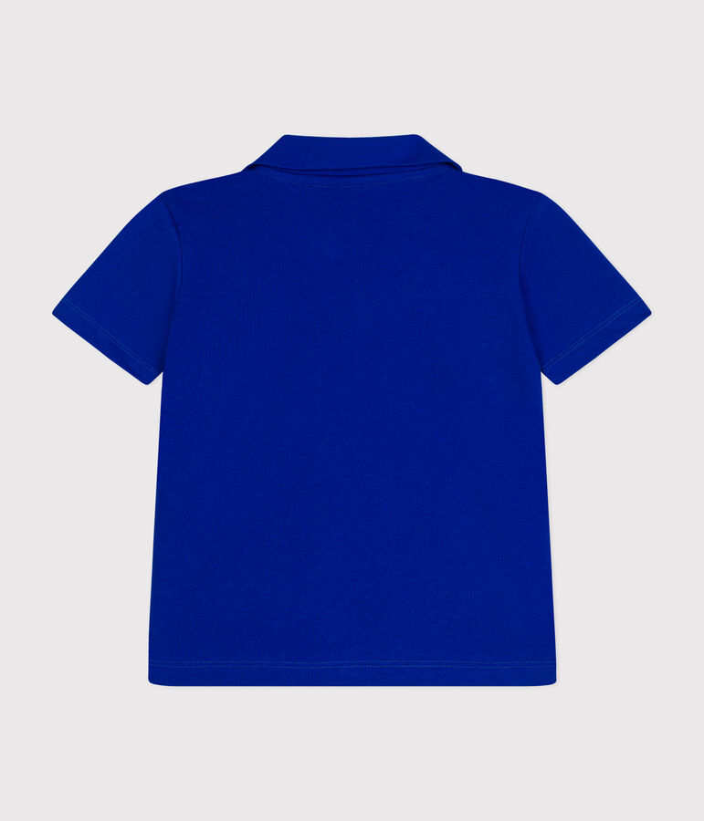 Boys' Short-Sleeved Cotton Polo Shirt SURF blue