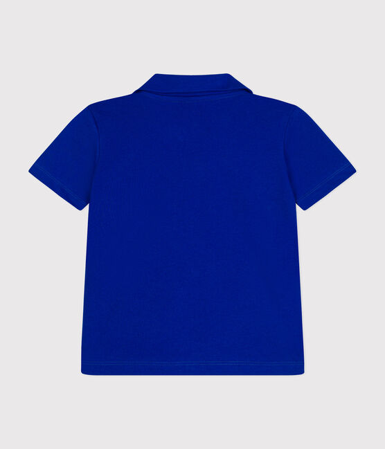 Boys' Short-Sleeved Cotton Polo Shirt SURF blue