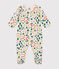 Babies' brushed fleece forest print pyjamas AVALANCHE white/MULTICO