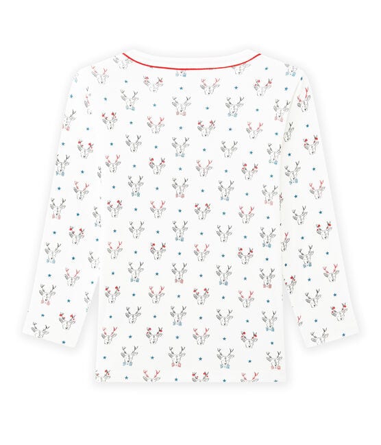 Boy's long-sleeved printed T-shirt LAIT white/MULTICO white