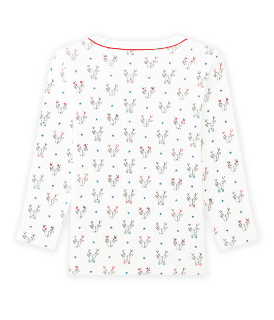 Boy's long-sleeved printed T-shirt LAIT white/MULTICO white