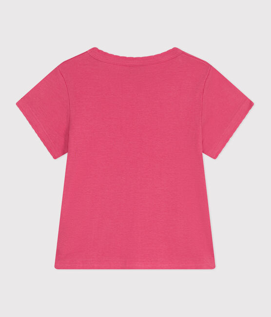 Children's plain short-sleeved cotton T-shirt PEONIA pink