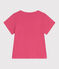 Children's plain short-sleeved cotton T-shirt PEONIA pink