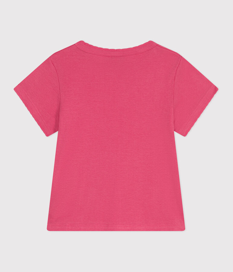 Children's plain short-sleeved cotton T-shirt pink