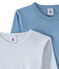 Set of 2 boys' plain long-sleeved t-shirts LOT white