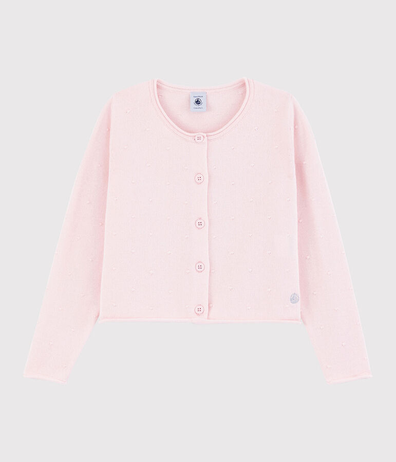 Girls' Cotton Knit Cardigan pink