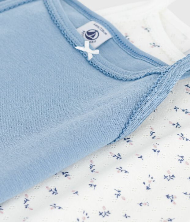 Pack of children's strappy cotton vests multicolor