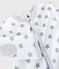 Babies' Starry Grey Cotton Sleepsuit ECUME white/MISTIGRI grey