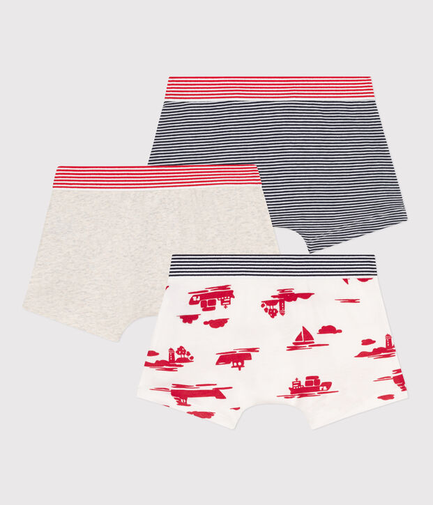 Boys' Cotton Le Havre Boxer Shorts - Pack of 3 multicolor
