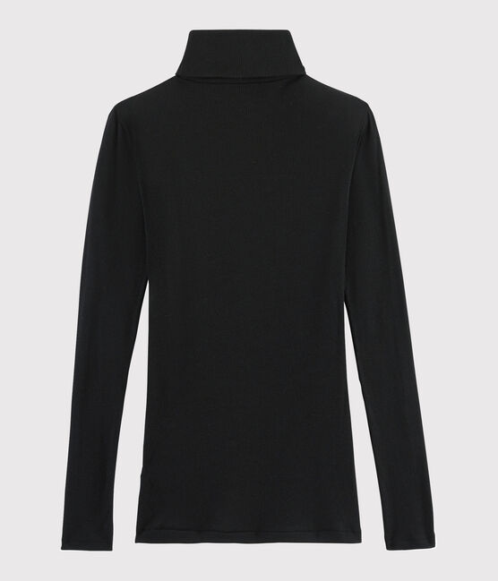 Women's Wool/Cotton Blend Polo Neck NOIR black