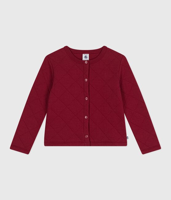 Children's plain cotton cardigan AMARANTE