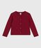 Children's plain cotton cardigan AMARANTE