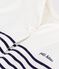 Babies' short stripy cotton playsuit with a sailor collar MARSHMALLOW blue/SOIR