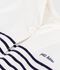 Babies' short stripy cotton playsuit with a sailor collar blue/blue