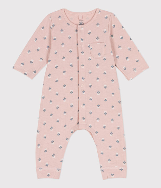 Babies' Tube Knit Bodysuit SALINE pink/MULTICO white