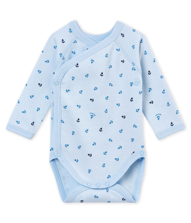 Newborn baby boy's long sleeved body FRAICHEUR blue/ALASKA blue