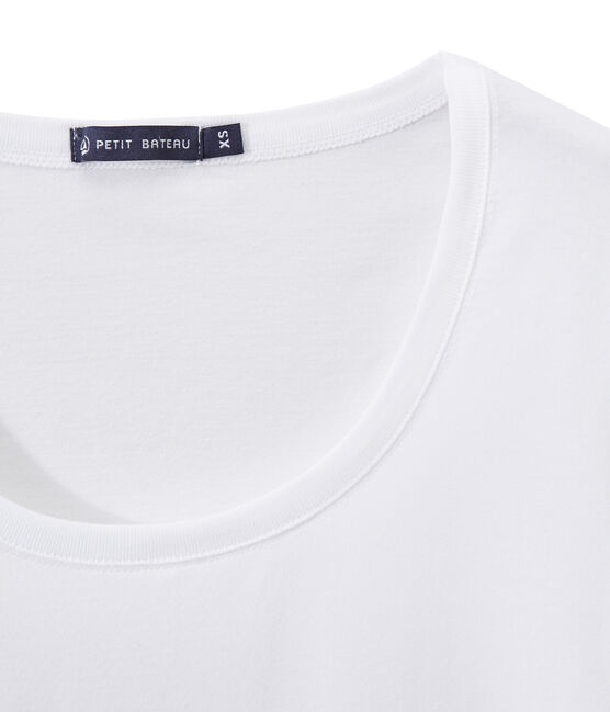 SCOOP NECK women's fine jersey tee ECUME white