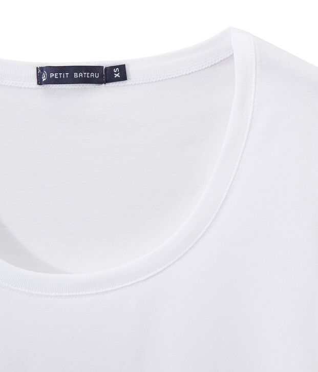 SCOOP NECK women's fine jersey tee white