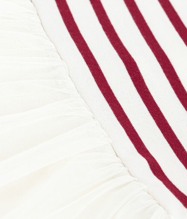 Babies' short-sleeved dress in two materials red/red