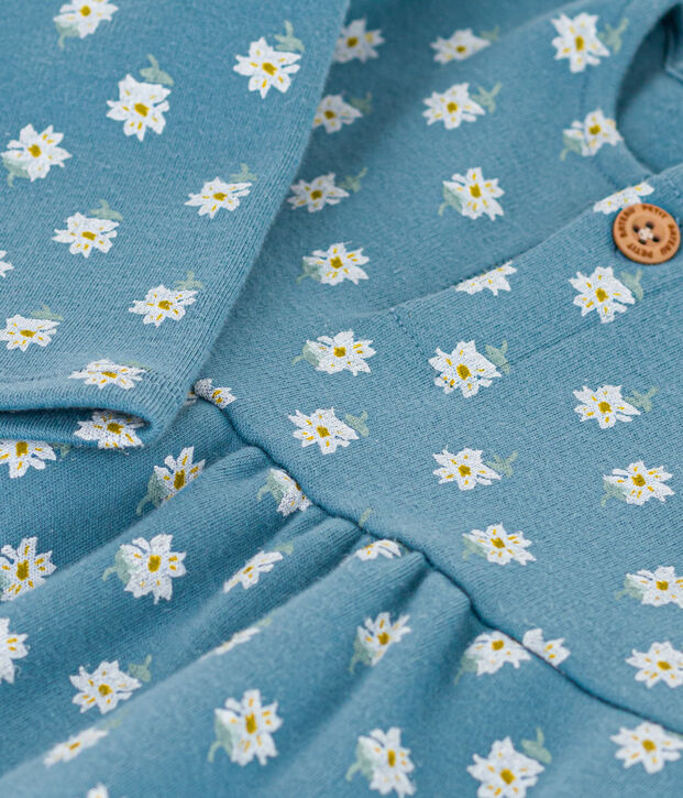 Babies' Long-Sleeved Thick Jersey Dress blue/multicolor