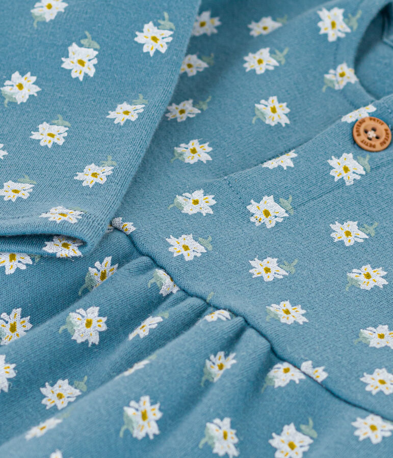 Babies' Long-Sleeved Thick Jersey Dress blue/multicolor