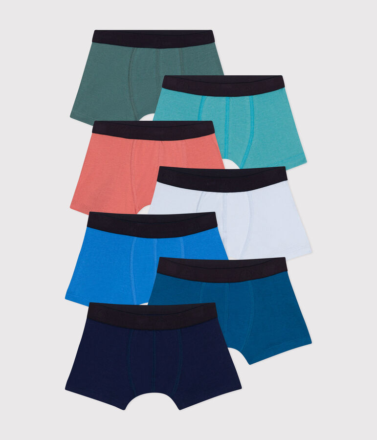 Children's Plain Cotton Boxers - 7-Pack multicolor