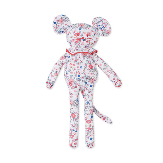 Doudou bébé souris imprimé ECUME white/GRETEL pink/MULTICO