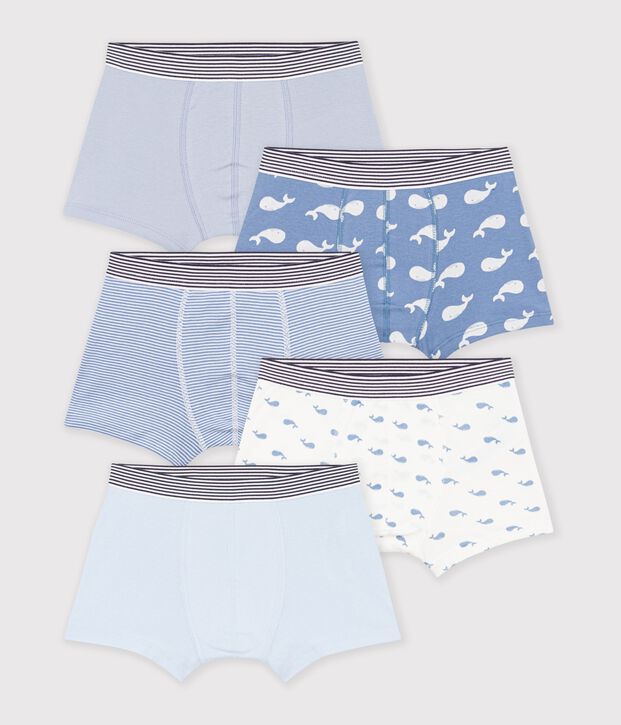 Pack of children's whale print cotton boxers multicolor