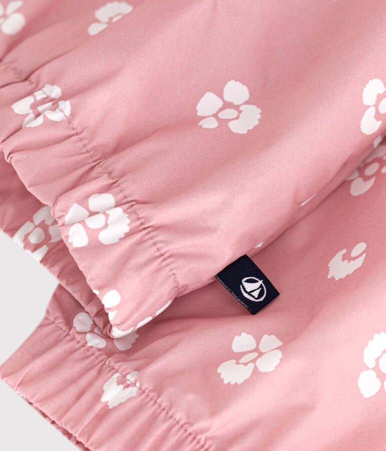 Children's floral windbreaker CHARME pink/MARSHMALLOW white