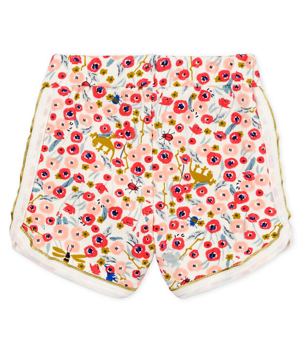 Baby girls' printed shorts white/multicolor