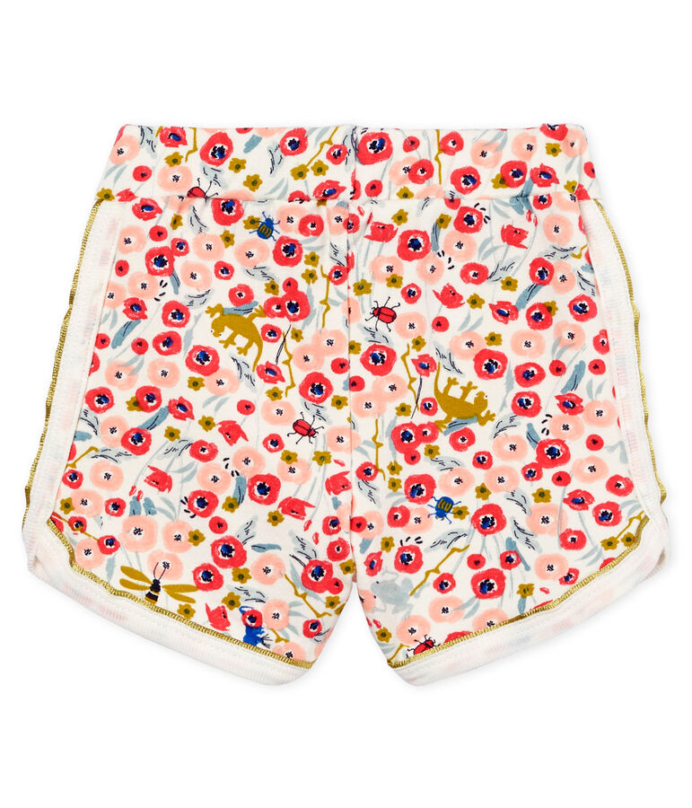 Baby girls' printed shorts MARSHMALLOW white/MULTICO white