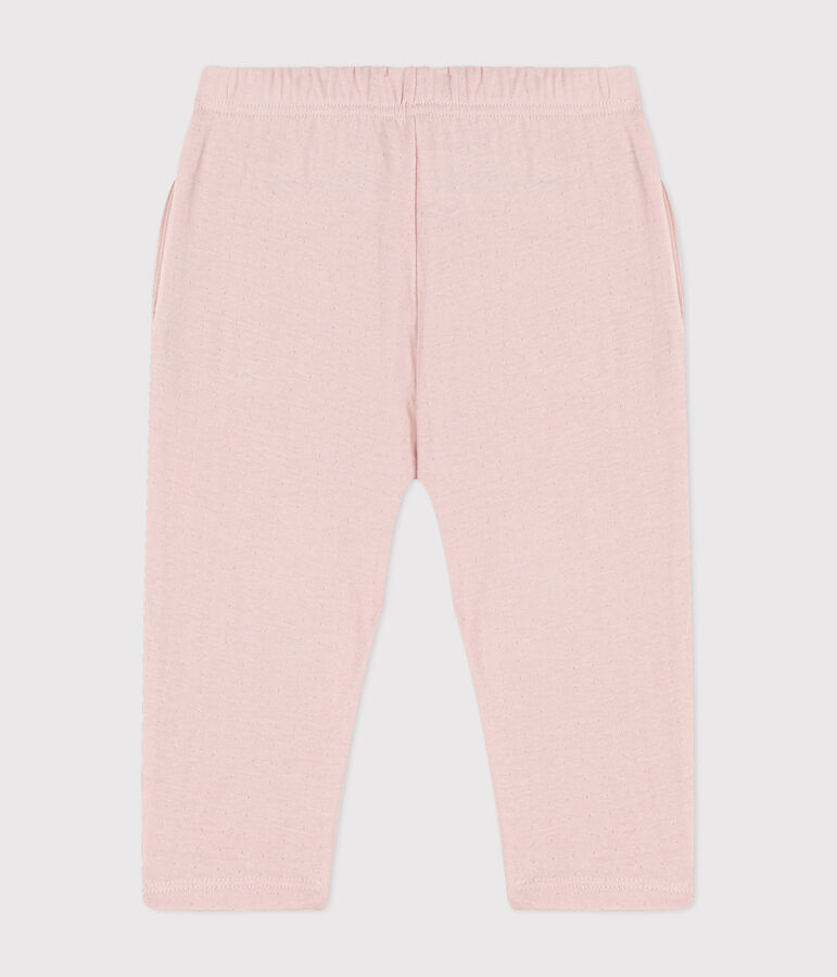 Babies' Plain Tube Knit Trousers pink