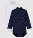 Pack of 2 long-sleeved bodysuits for baby girls