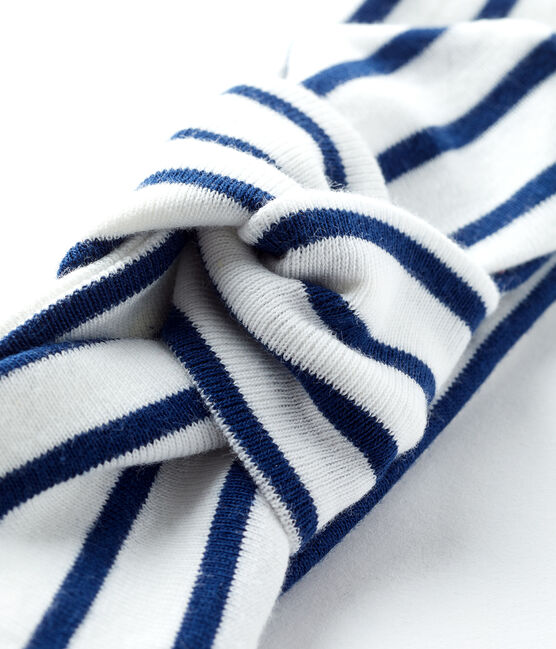 Baby Girls' Striped Headband MARSHMALLOW white/SMOKING blue