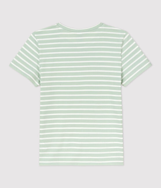 Women's Straight Fit Organic Cotton Round Neck T-Shirt HERBIER green/MARSHMALLOW