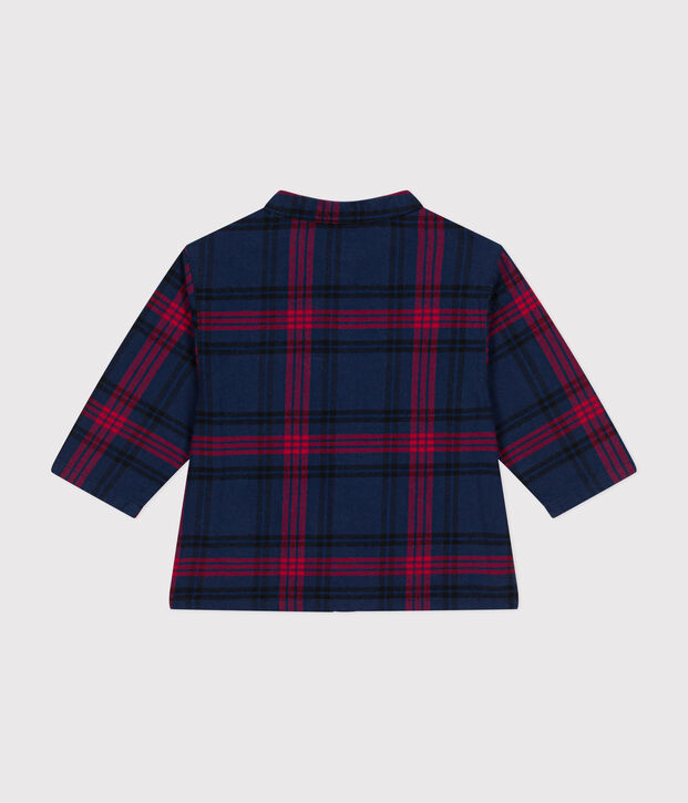 Babies' checked flannel shirt blue/multicolor