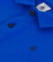 Children's plain short-sleeved cotton polo shirt PERSE blue