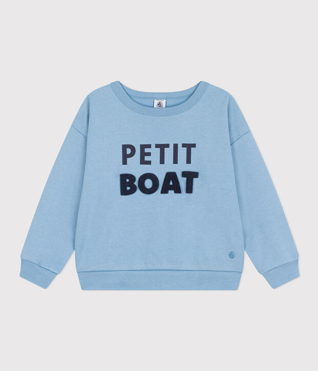 Printed fleece sweatshirt for girls/boys blue