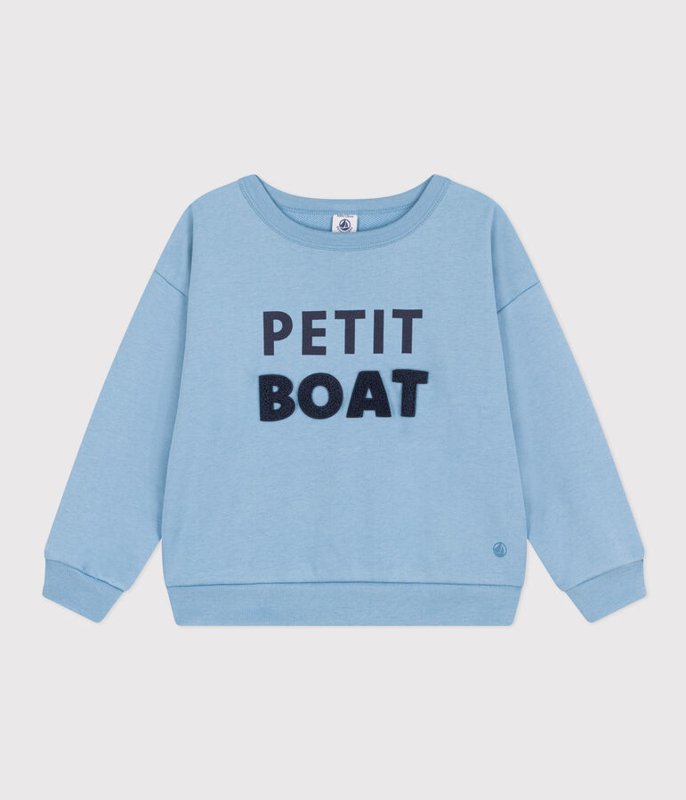 Printed fleece sweatshirt for girls/boys blue