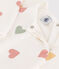Babies' multicoloured heart-patterned velour pyjamas MARSHMALLOW white/MULTICO white