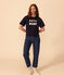 Women's Boxy Cotton T-Shirt SMOKING blue
