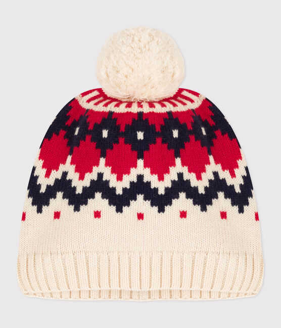 Unisex Patterned Knit Woolly Hat AVALANCHE white/MULTICO